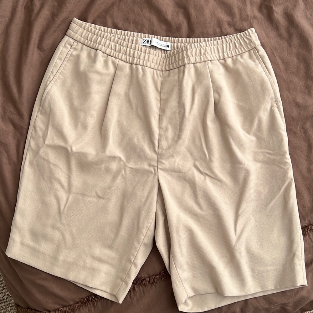Zara pleaded Tan shorts